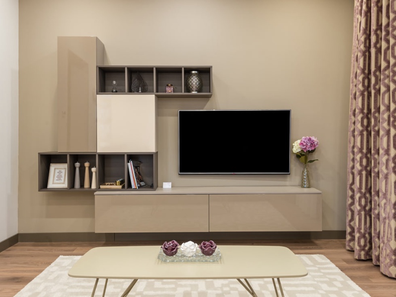 What are the designs of TV console cabinets?
