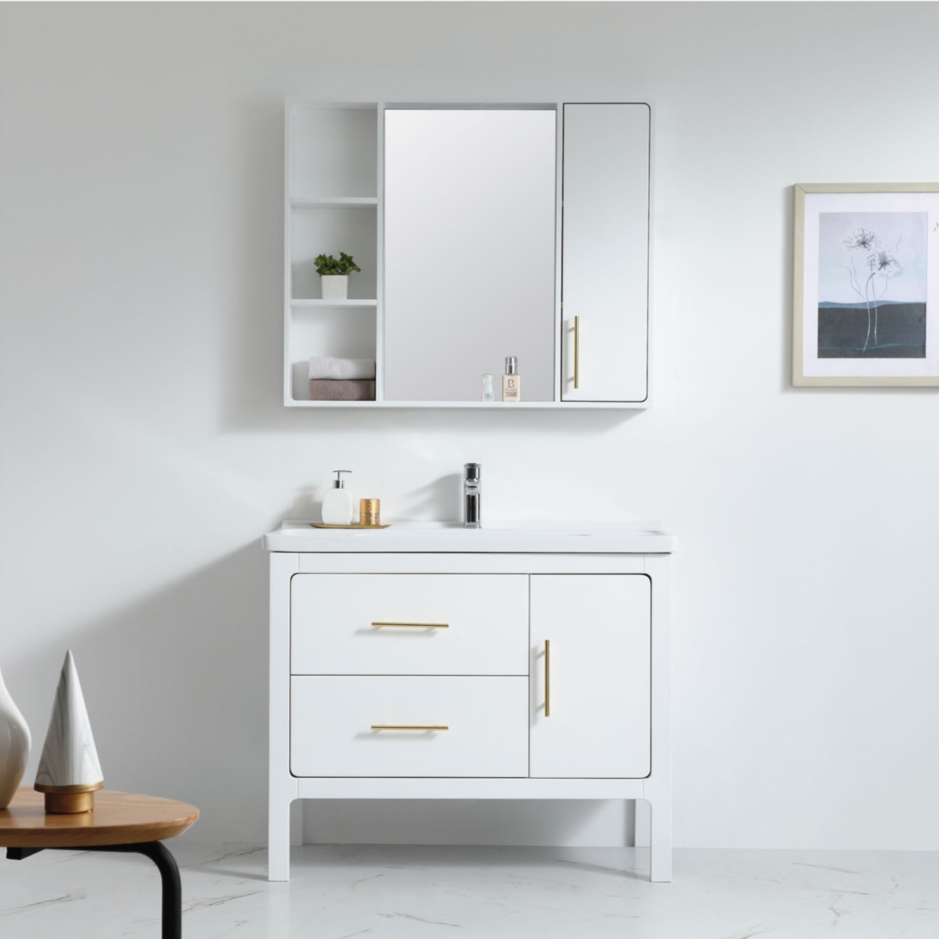 White Modern Bathroom Vanity