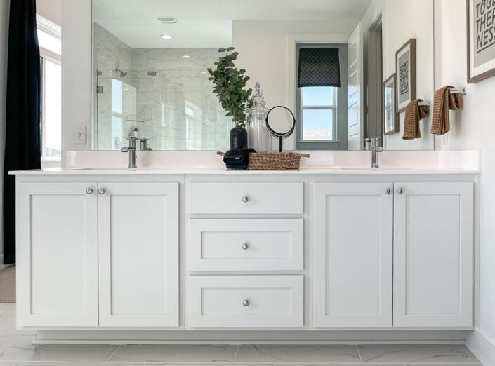 White Shaker Style Bathroom Vanity