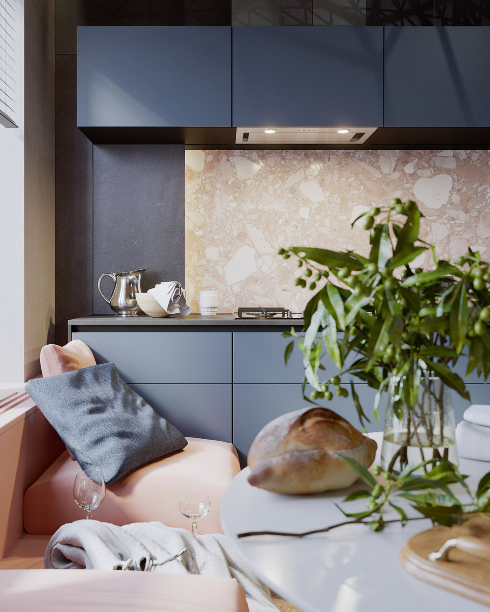 Blue Kitchen Cabinet Design