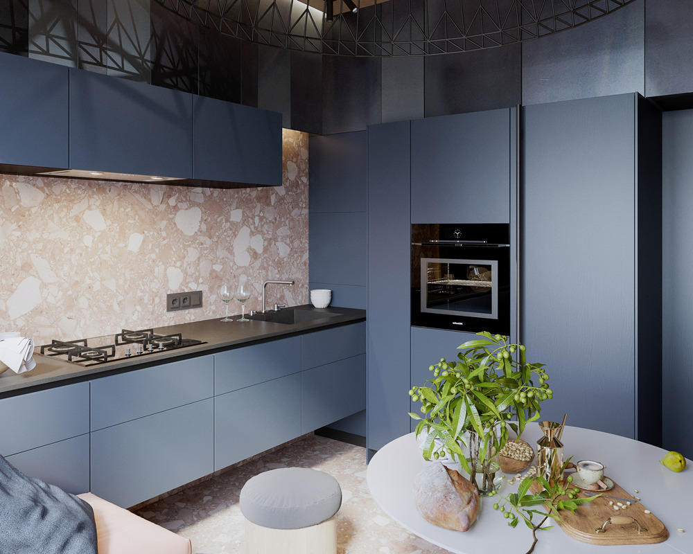 Blue Kitchen Cabinet Design