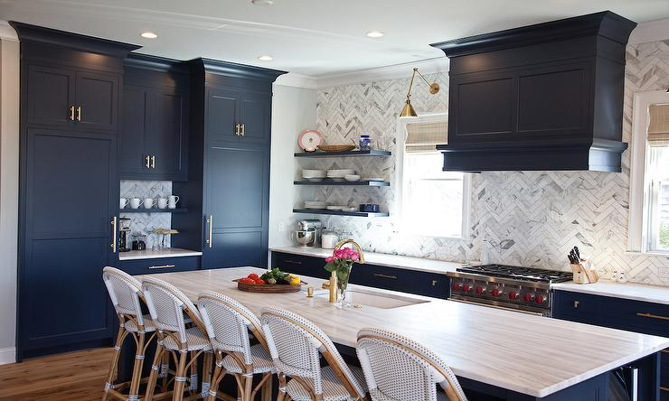 Navy Blue Kitchen Cabinet