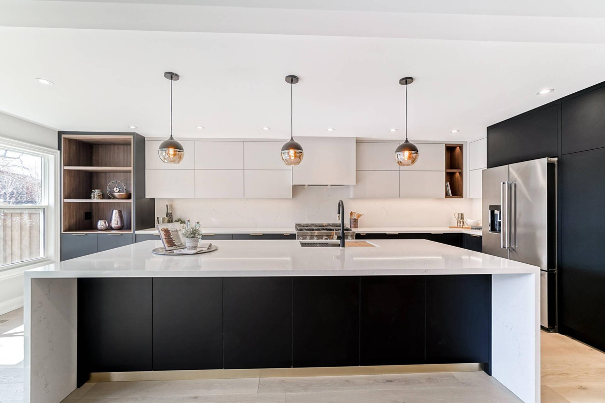 White & Black Kitchen Cabinet