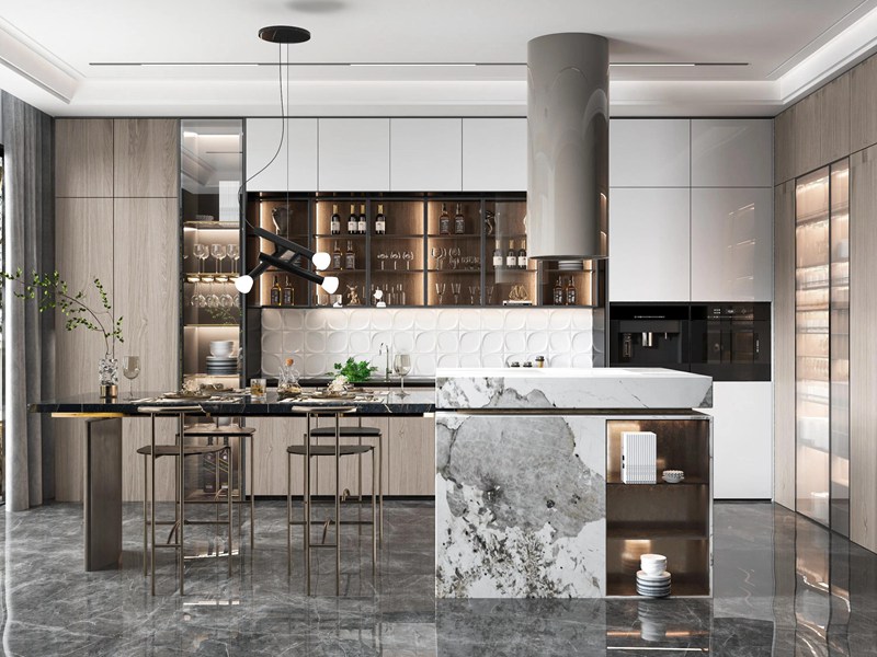 High Quality Shaker Style White High Gloss Solid Wood Cabinets With Glass Door Panels