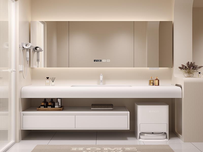 Luxury Wall-mounted Toilet Vanity Sink Wash Basin Bathroom Cabinet With Smart Mirror Bathroom Mirror Cabinet Wall Mounted