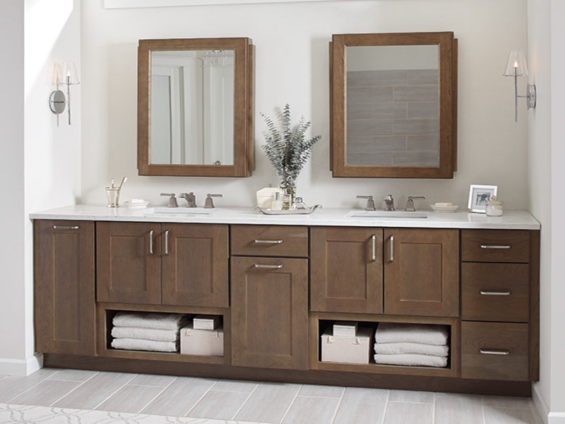 Classic Shaker Style Walnut Colour Solid Wood Bathroom Vanity