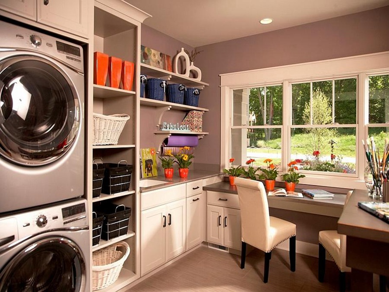 High End Design Shaker Style Luxury Balcony Laundry Room Cabinet with Table Top Design