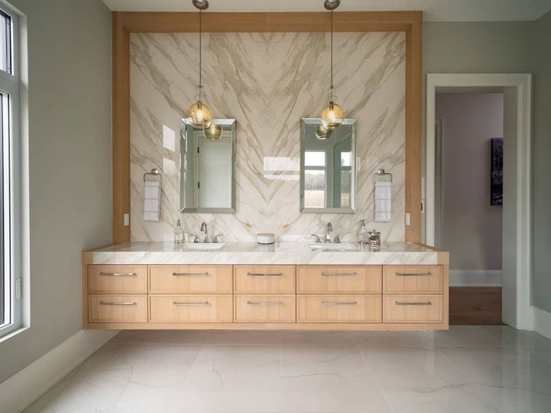 Modern Floating Bathroom Vanity with Multiple Storage Designs