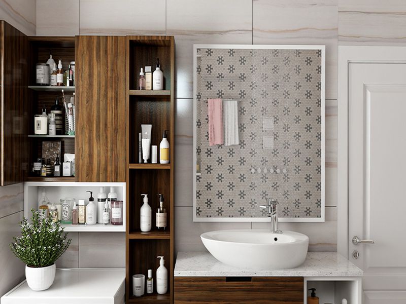 Utilise vertical space for bathroom vanity