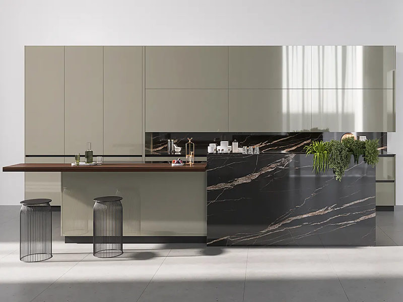 glossy acrylic kitchen cabinet