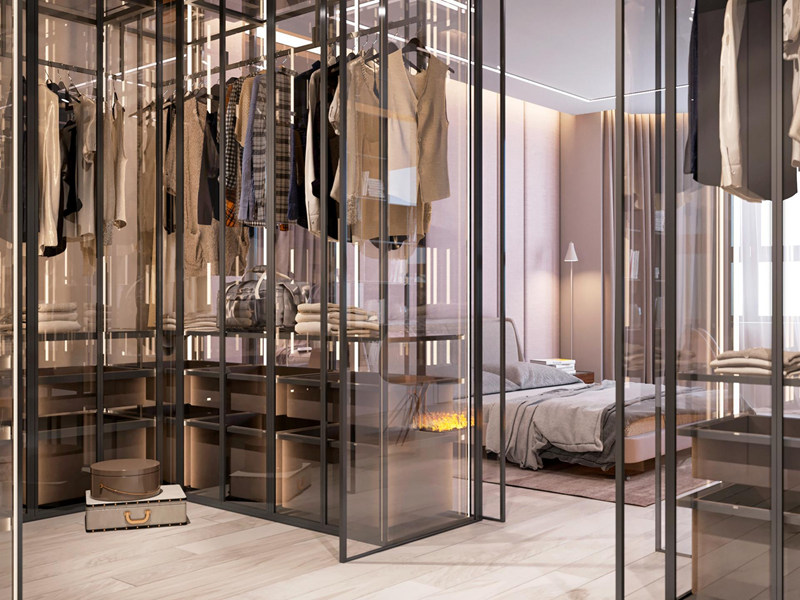 Visual appeal of glass closet