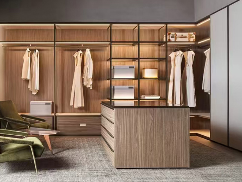 shared walk-in closet organization
