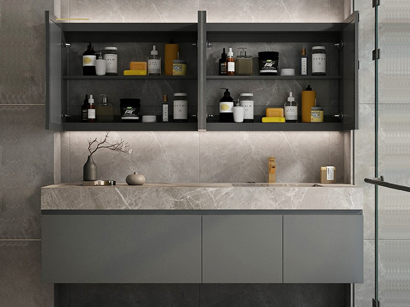Gray bathroom vanities with sink