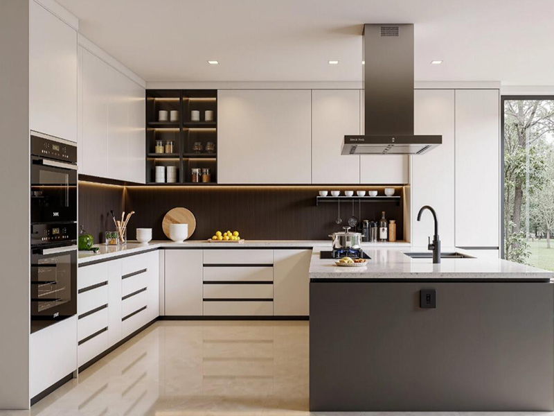 Kitchen cabinet with large storage space