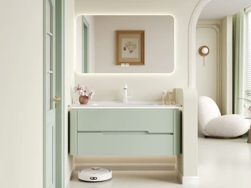 green single sink bathroom vanities