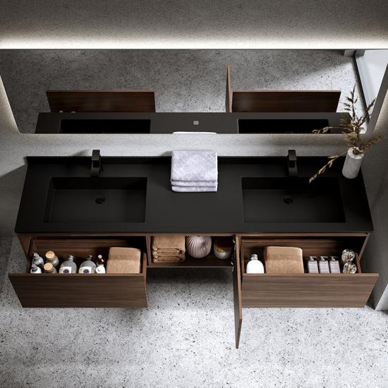 Modern Style Walnut Bathroom Cabinet