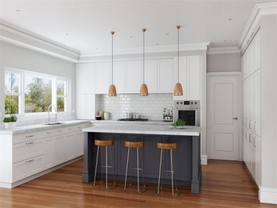 YALIG luxury white shaker kitchen cabinets solid wood kitchen top cabinet