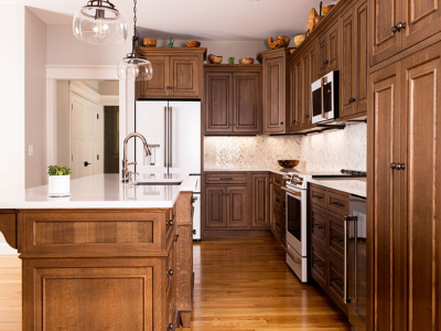 Classic Rustic Style Wood Kitchen Cabinet