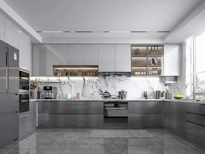 Glossy Grey Kitchen Cabinets