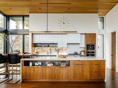 Kitchen Cabinets with White Countertop