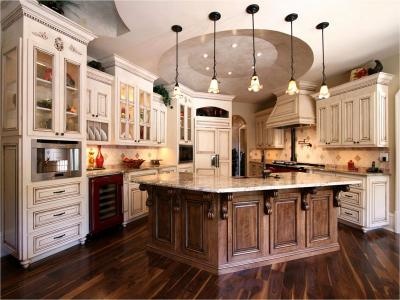 Shaker Style Aged Solid Wood Kitchen Cabinets