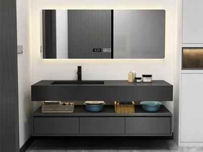 Wood Wall Mounted Bathroom Vanity for Hotels and Apartments