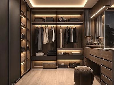 Light American Style Independent Dressing Room Open Walk in Wardrobe